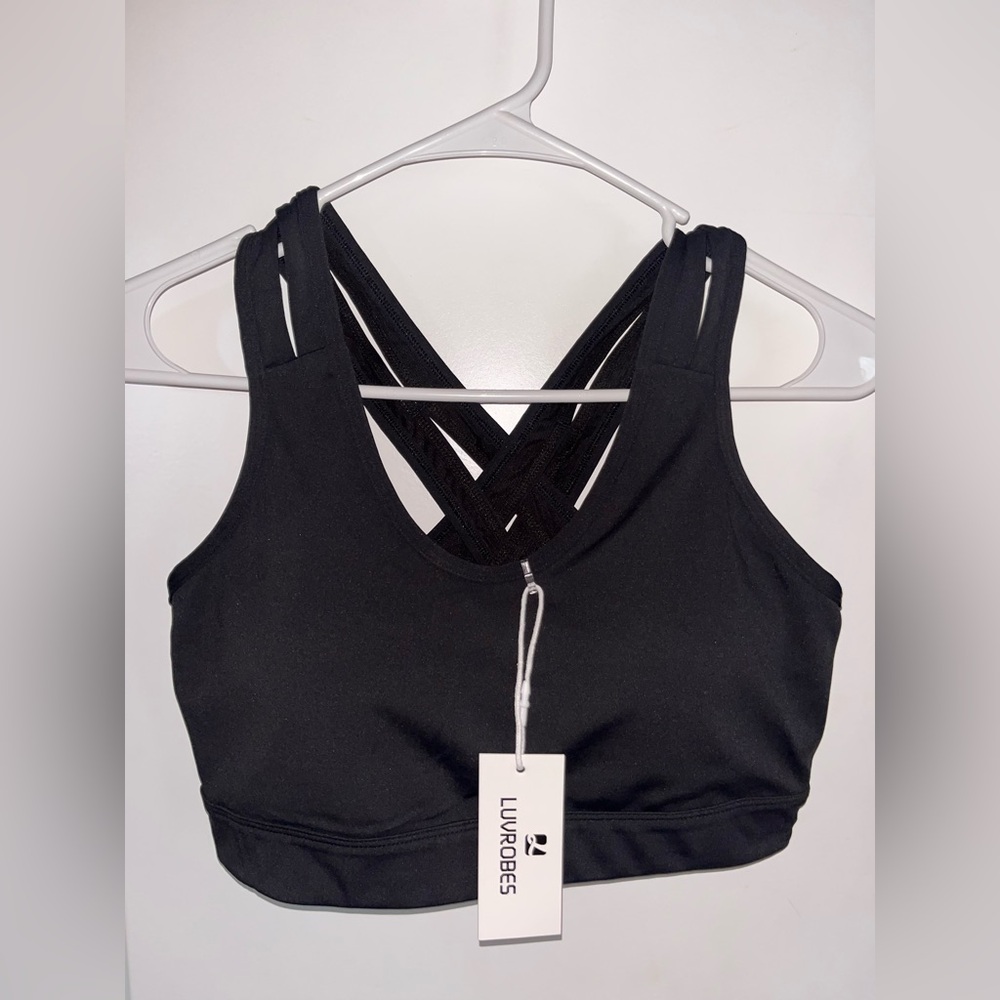 Luvrobes Black Sports Bra